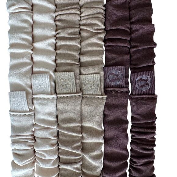 Lululemon Skinny Scrunchies 6 Pack Java/Java/Gleam/Gleam/Pale Linen/Pale Linen - Picture 8 of 9